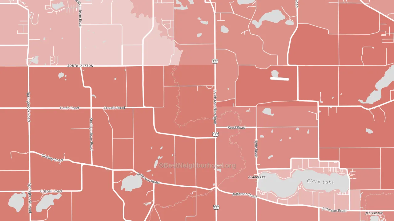 Liberty, MI block-group political-lean map