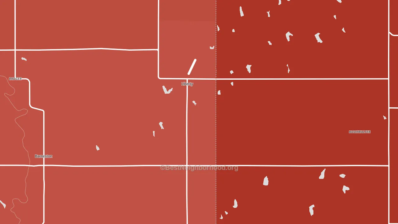 Liberty, NE block-group political-lean map