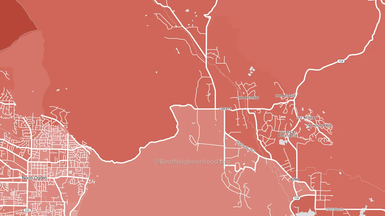 Liberty, UT block-group political-lean map