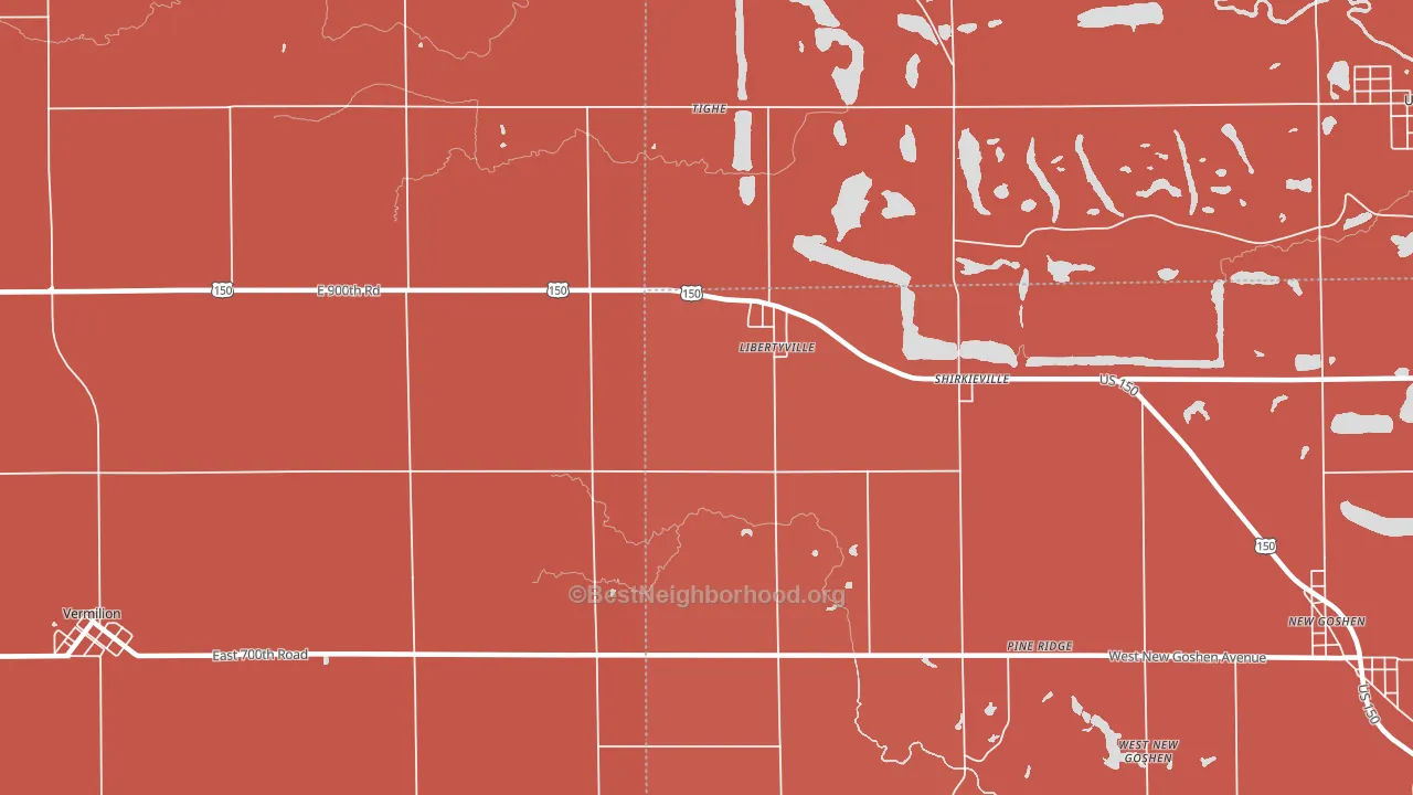 Libertyville, IN block-group political-lean map