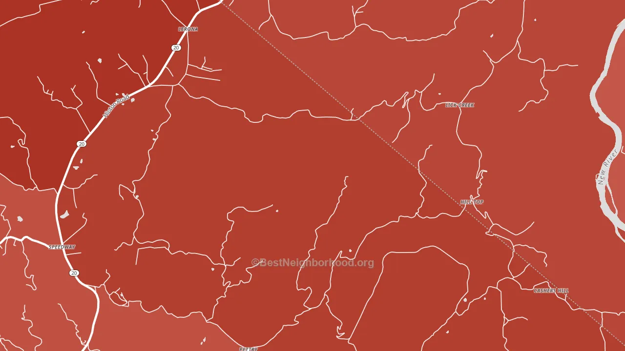 Lick Creek, WV block-group political-lean map