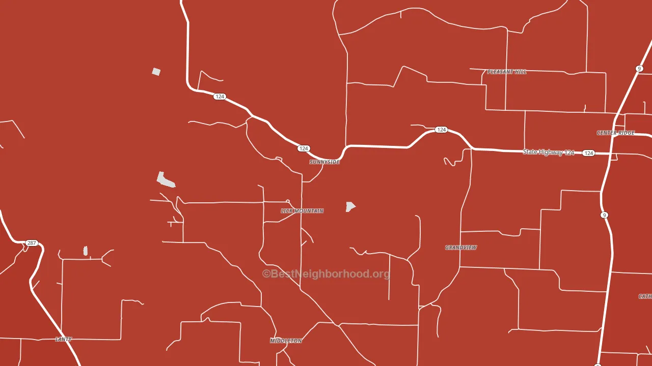 Lick Mountain, AR block-group political-lean map