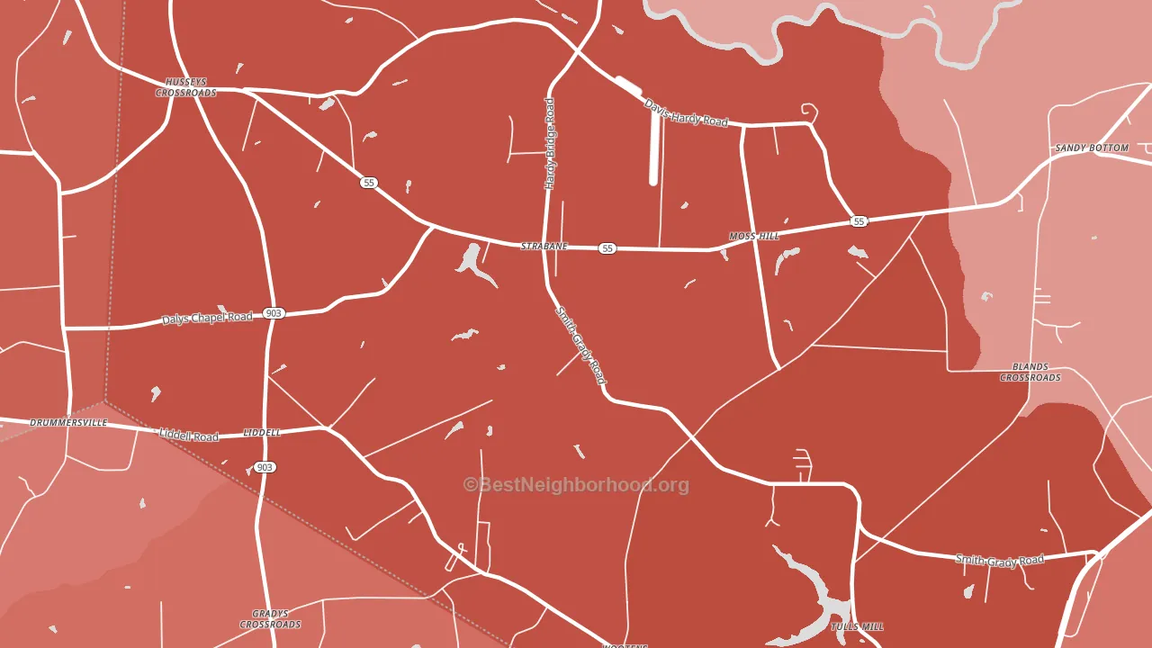 Liddell, NC block-group political-lean map