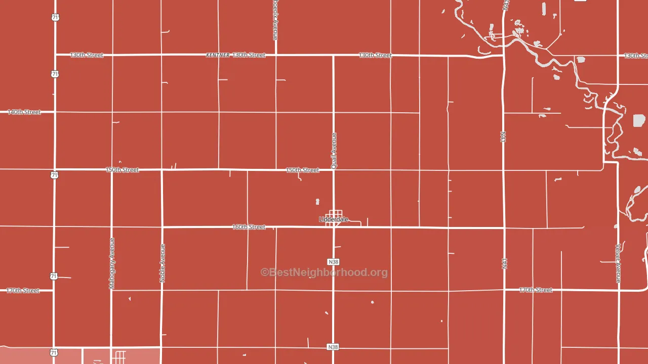 Lidderdale, IA block-group political-lean map