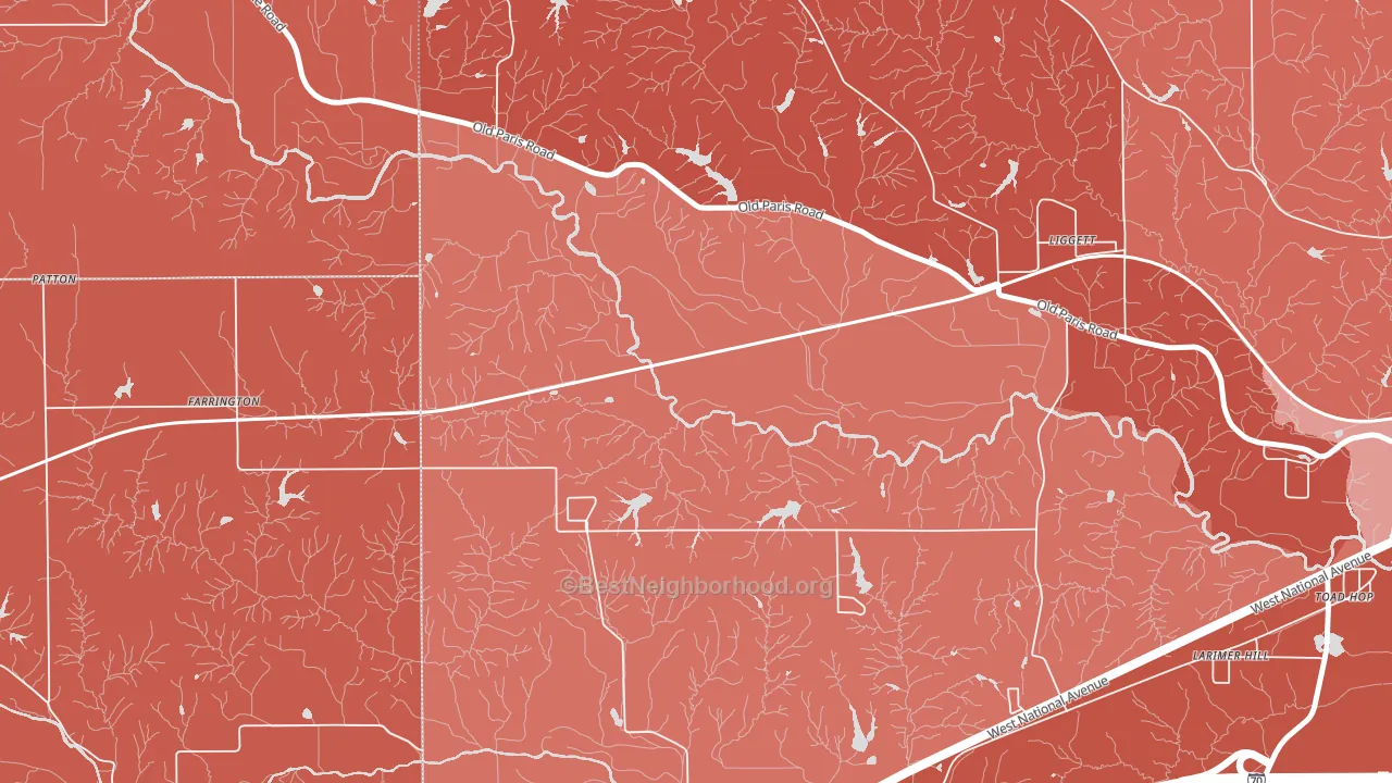 Liggett, IN block-group political-lean map