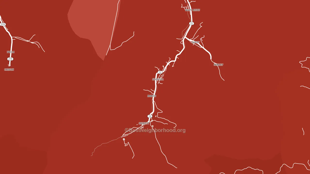 Liggett, KY block-group political-lean map