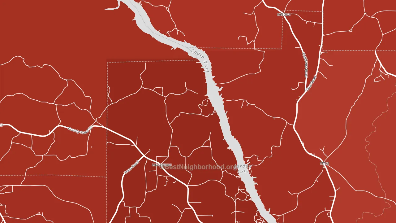 Lightwood, AL block-group political-lean map