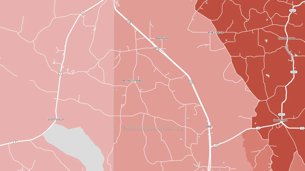 Lillie, LA block-group political-lean map