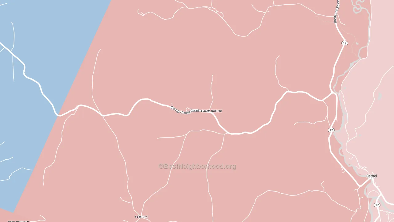 Lilliesville, VT block-group political-lean map