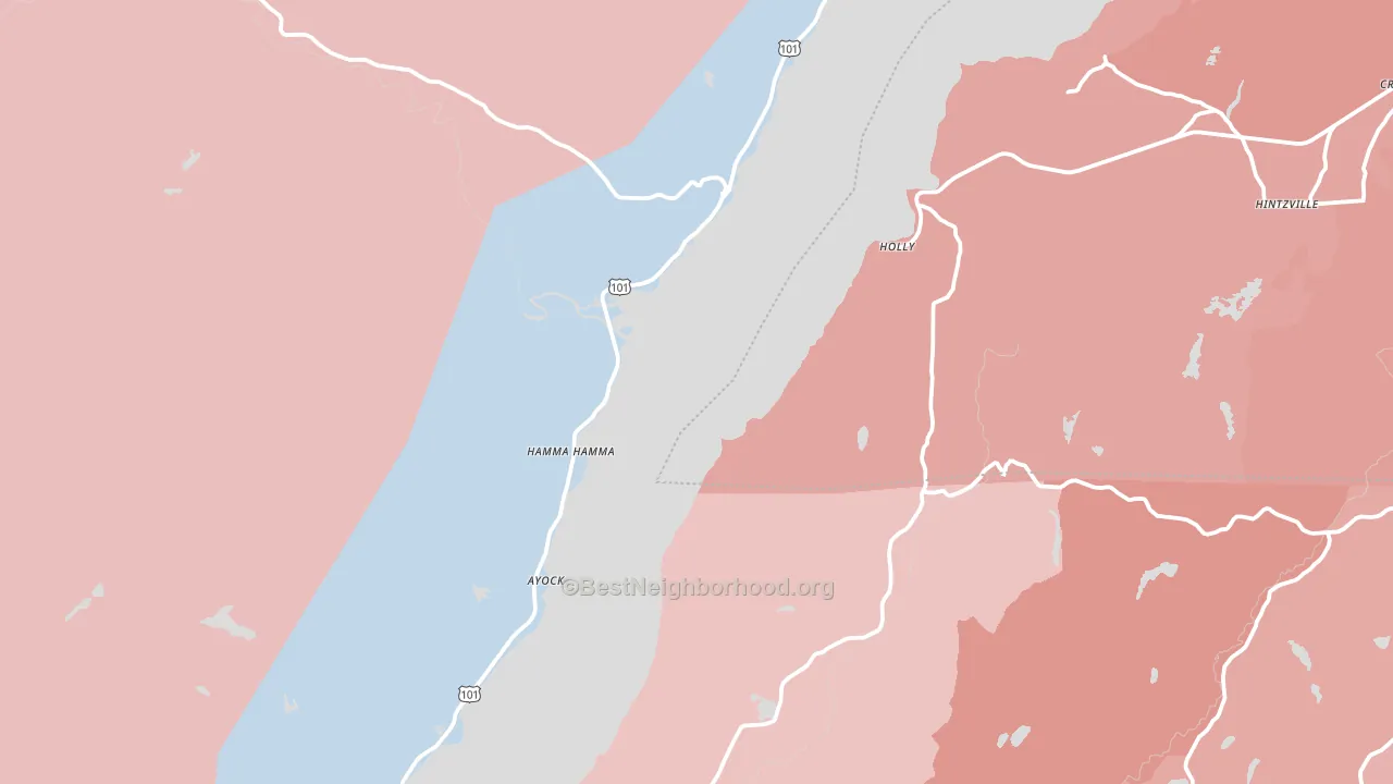 Lilliwaup, WA block-group political-lean map
