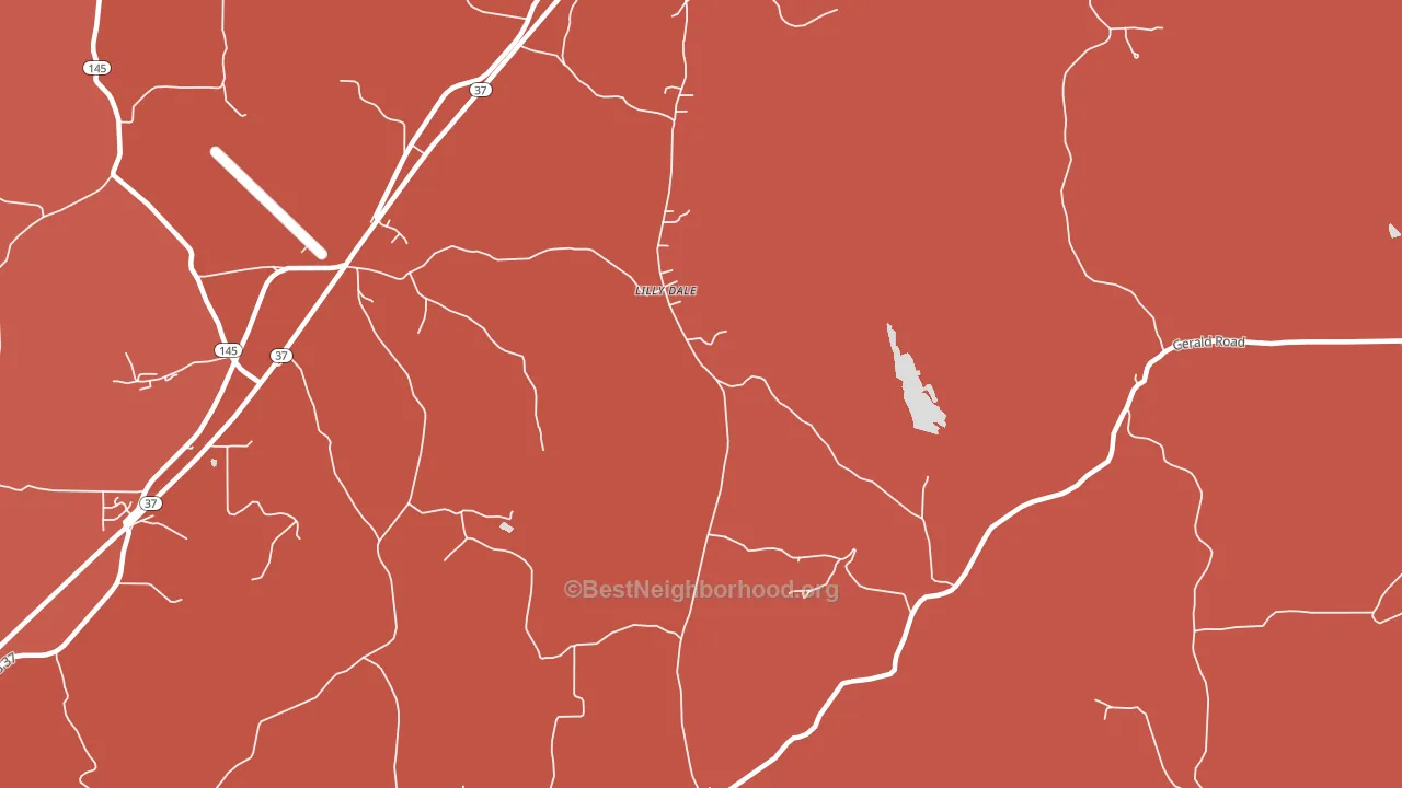 Lilly Dale, IN block-group political-lean map