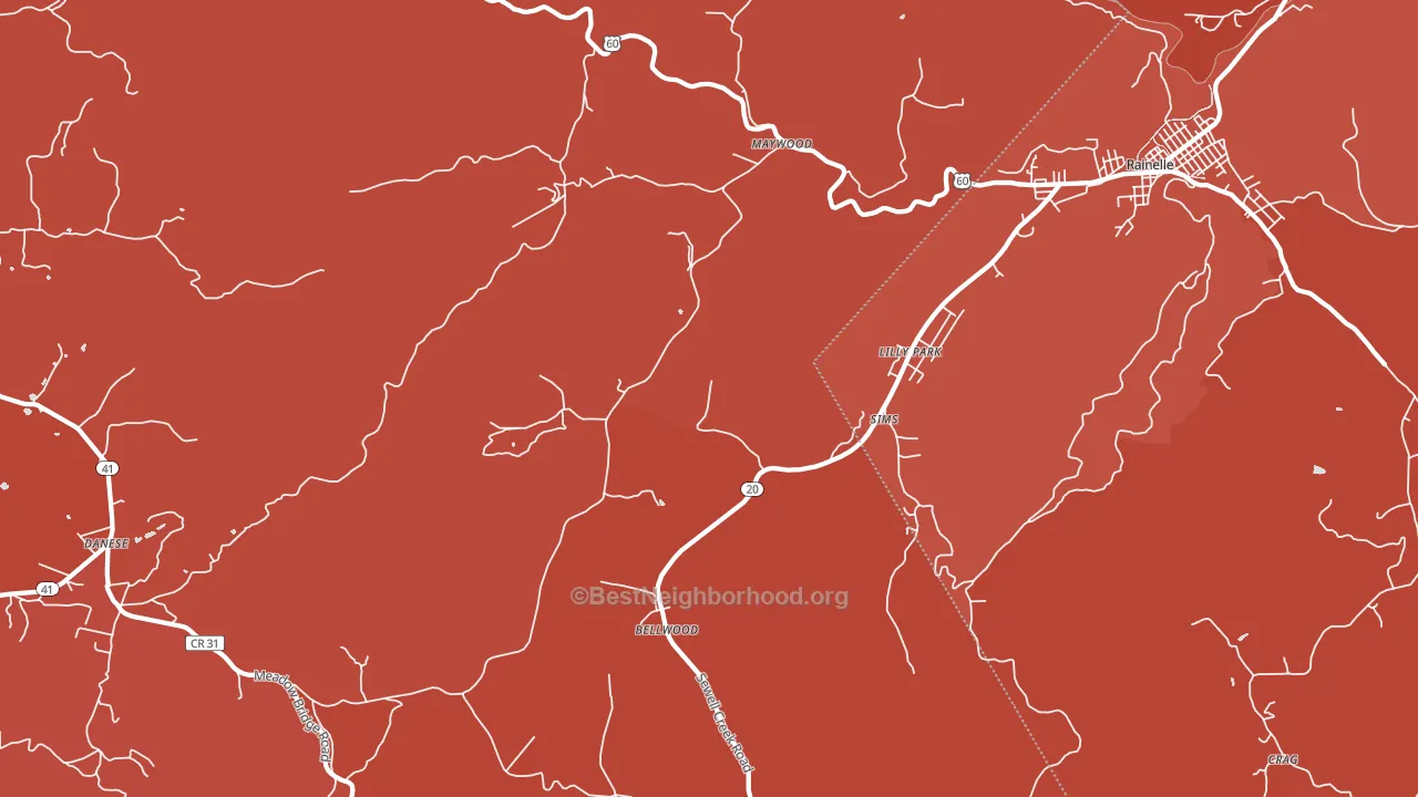 Lilly Park, WV block-group political-lean map