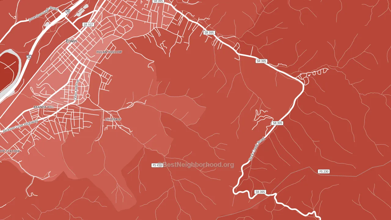 Lillydale, TN block-group political-lean map