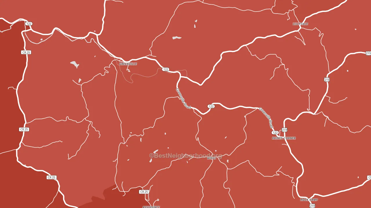 Lillydale, WV block-group political-lean map
