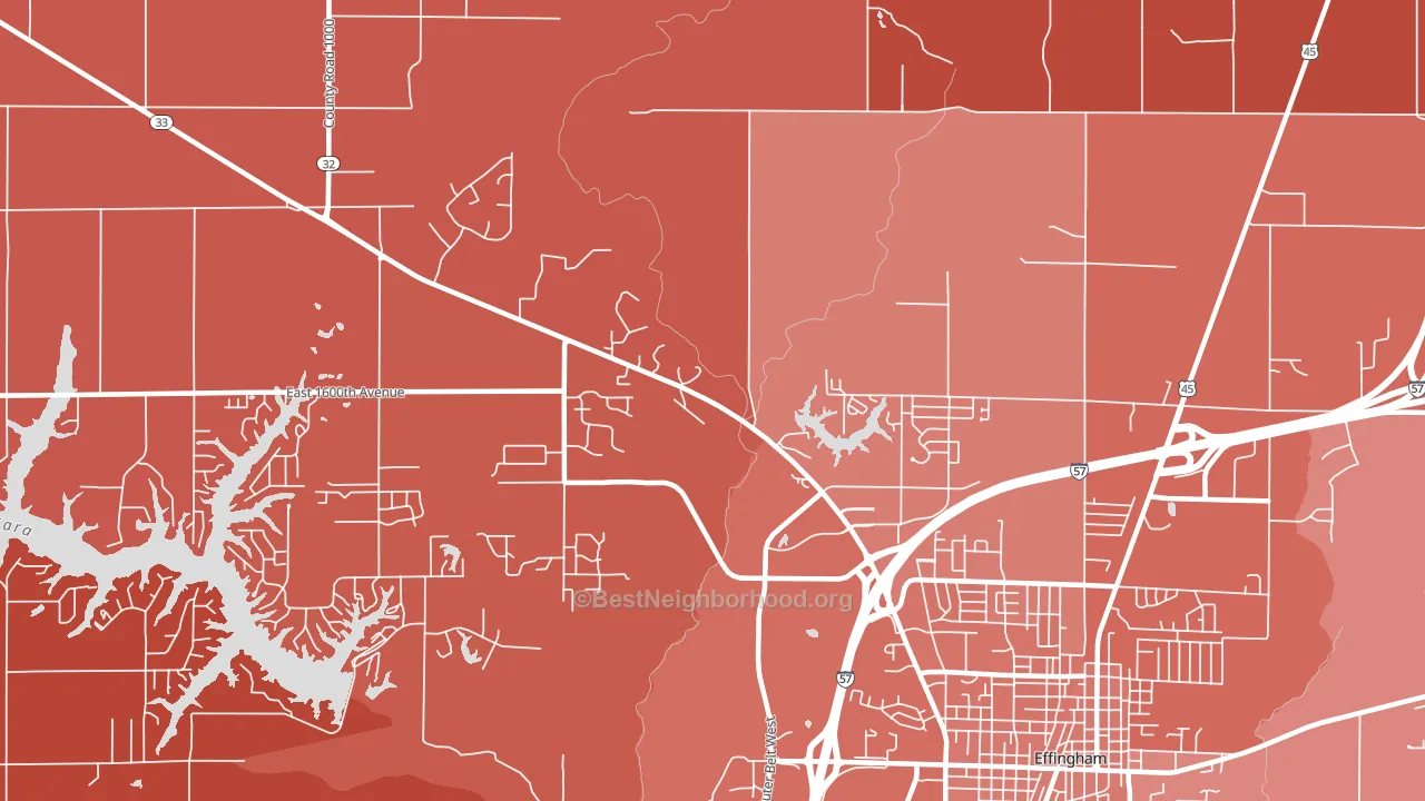 Lillyville, IL block-group political-lean map