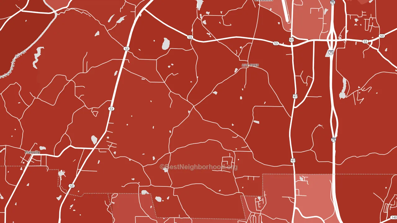 Lily Pond, GA block-group political-lean map