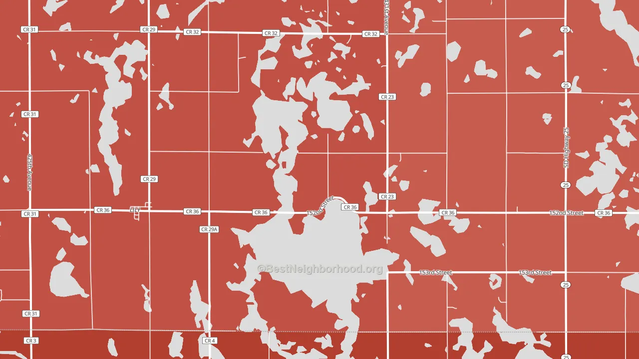 Lily, SD block-group political-lean map