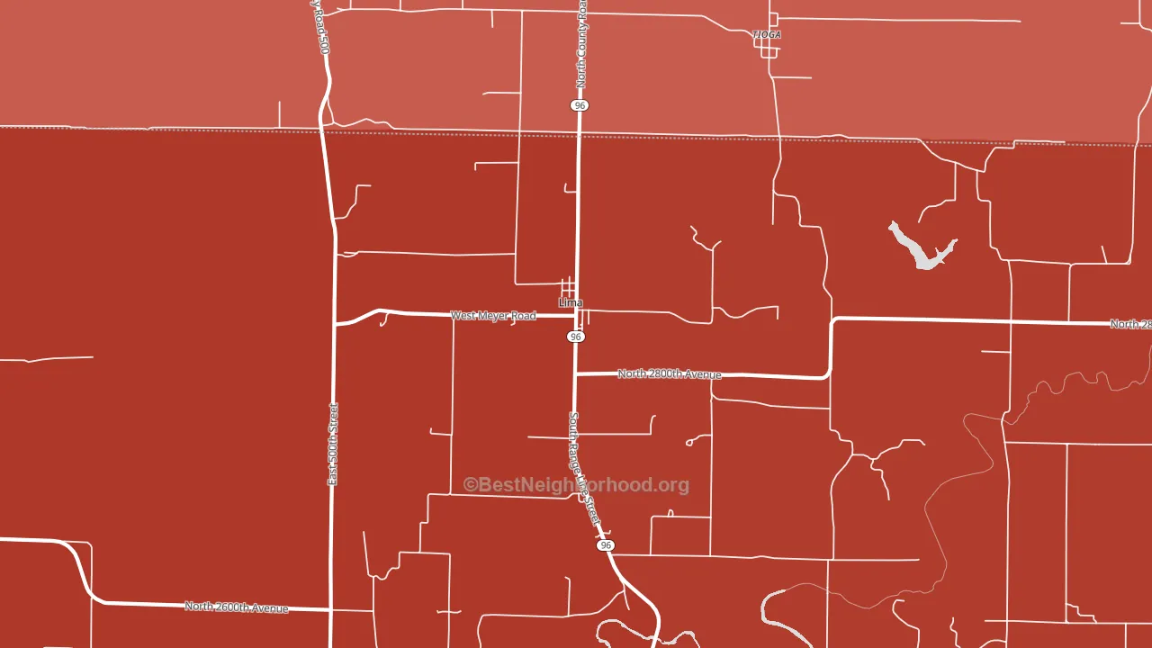Lima, IL block-group political-lean map