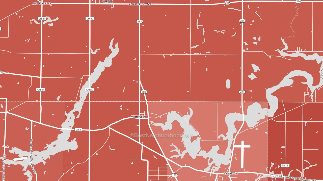 Limaville, OH block-group political-lean map