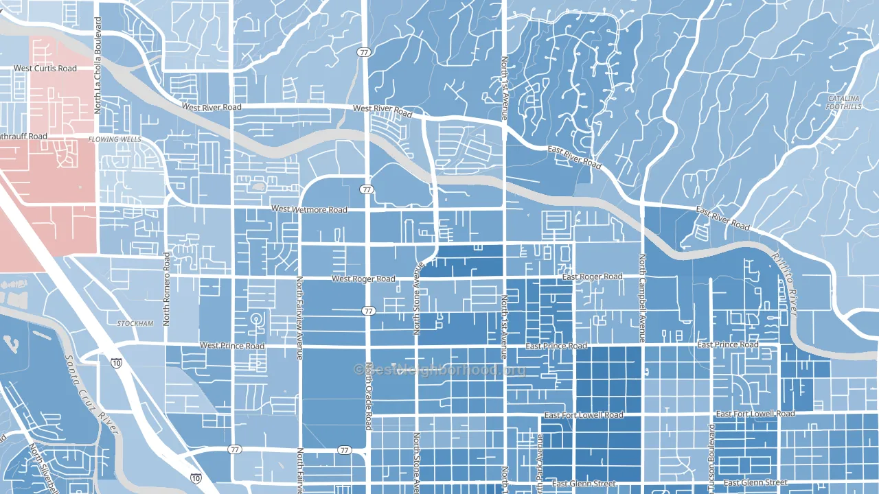 Limberlost, Tucson, AZ block-group political-lean map