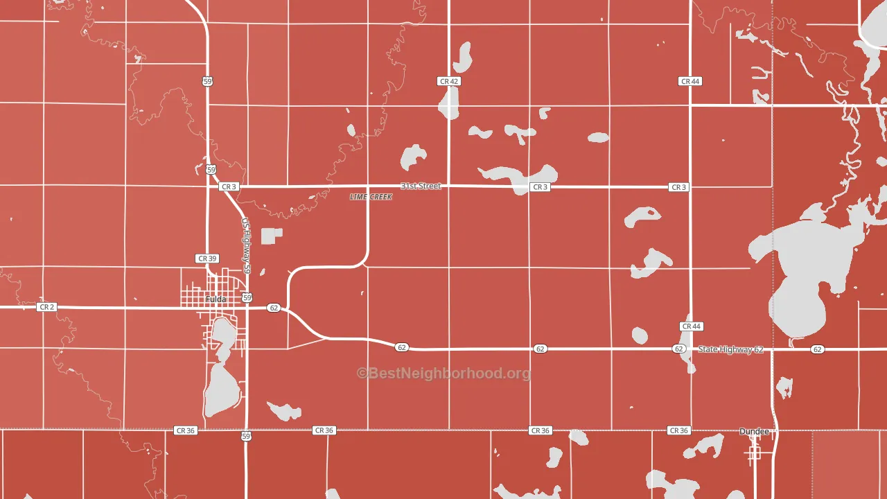 Lime Creek, MN block-group political-lean map