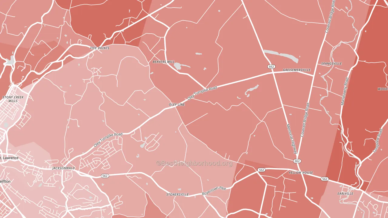 Limekiln, PA block-group political-lean map