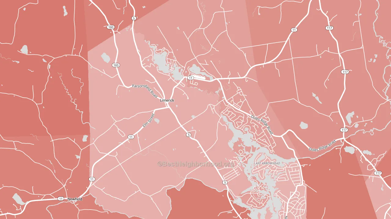 Limerick, ME block-group political-lean map