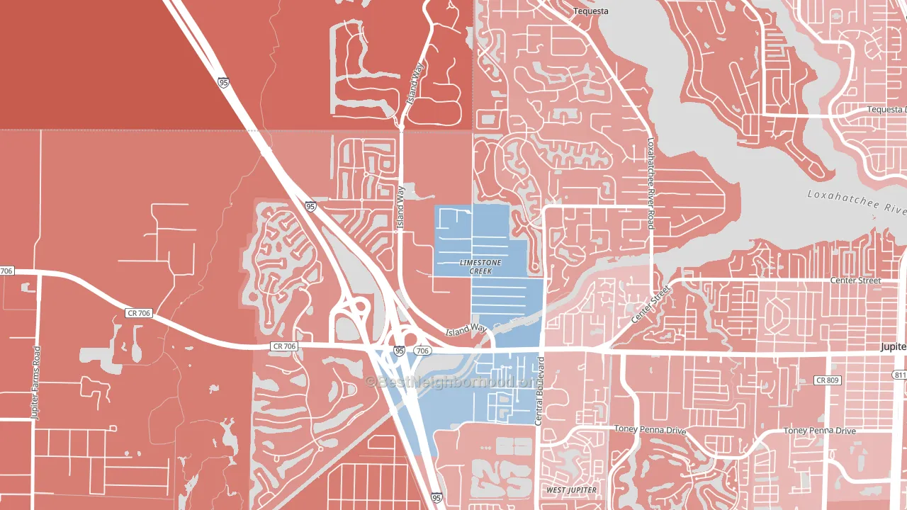Limestone Creek, FL block-group political-lean map