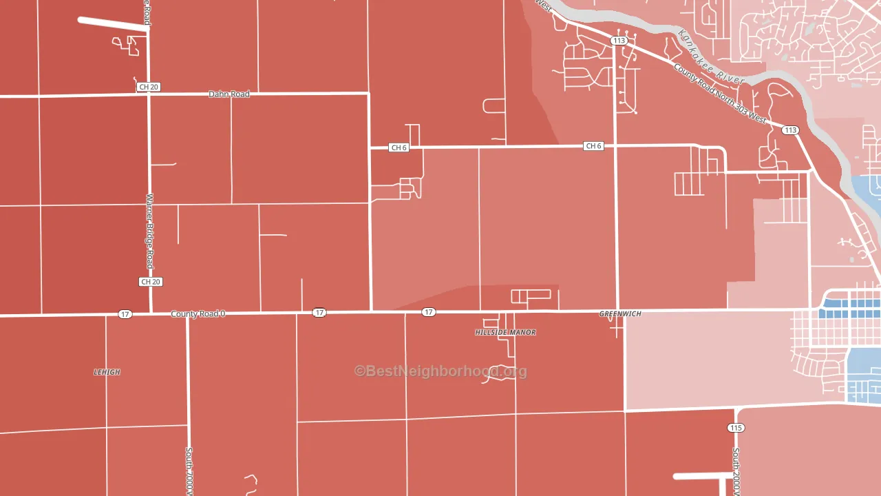 Limestone, IL block-group political-lean map