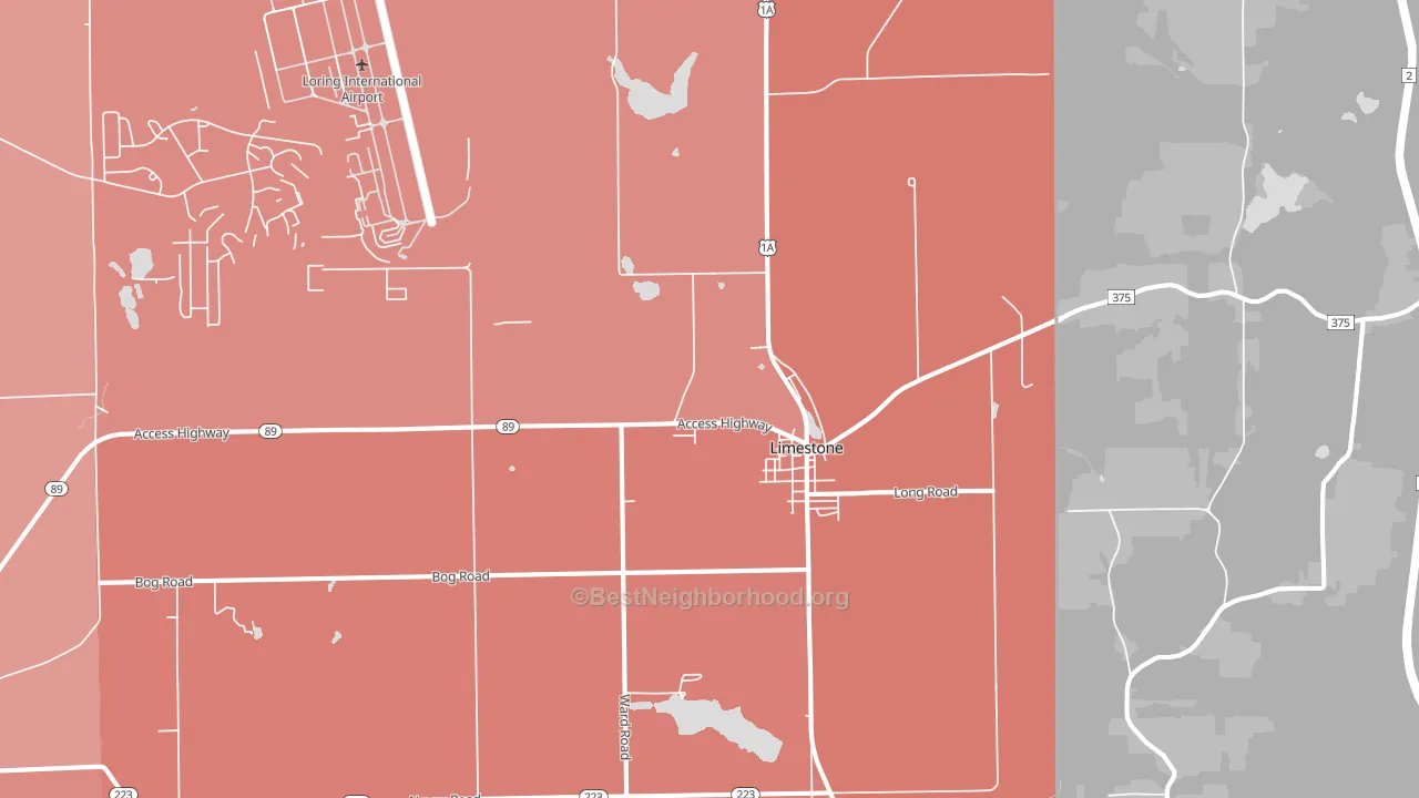 Limestone, ME block-group political-lean map