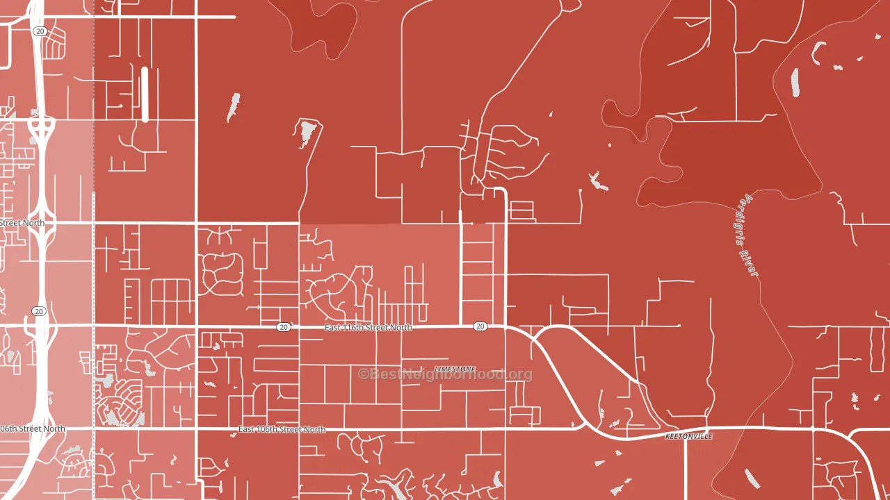 Limestone, OK block-group political-lean map