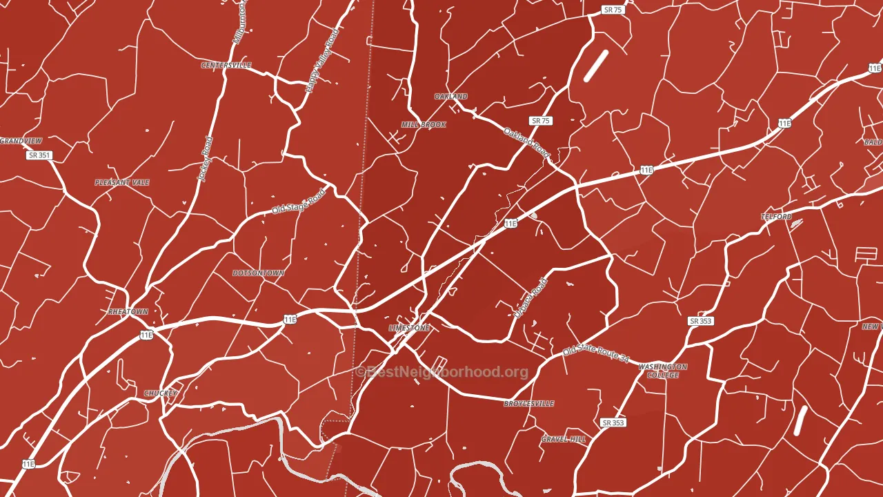 Limestone, TN block-group political-lean map