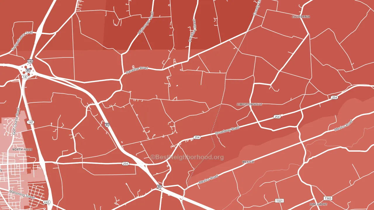 Limestoneville, PA block-group political-lean map