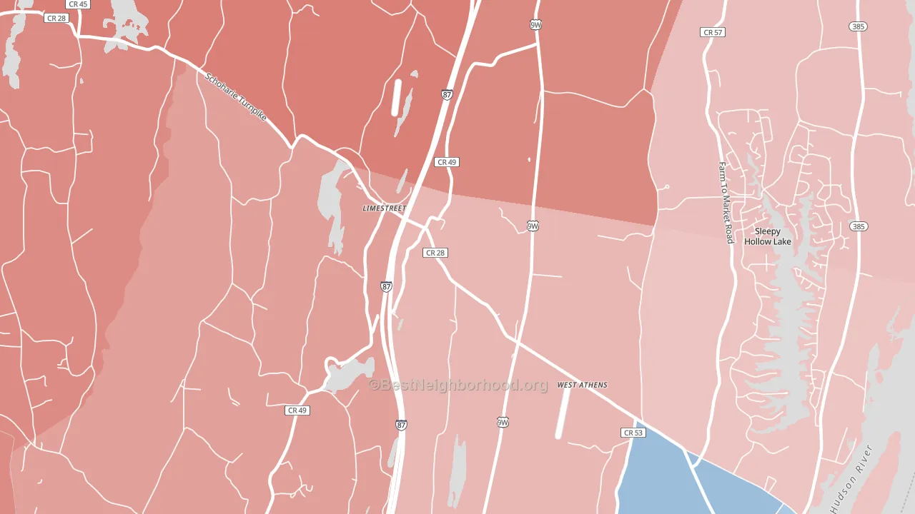Limestreet, NY block-group political-lean map