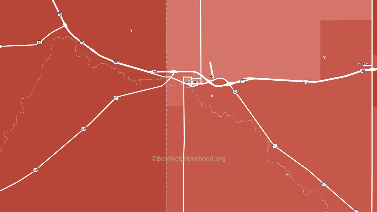 Limon, CO block-group political-lean map
