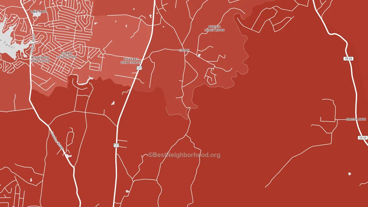 Linary, TN block-group political-lean map