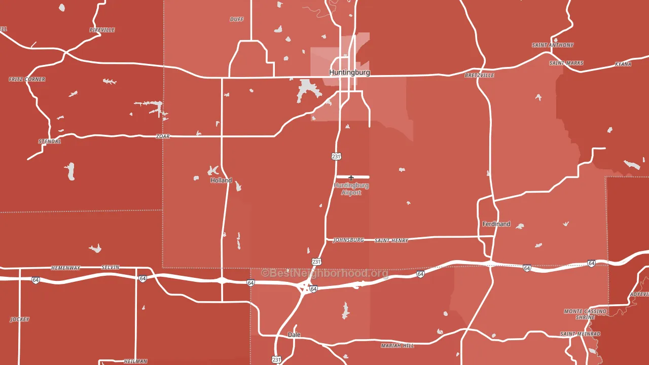 Lincoln City, IN block-group political-lean map