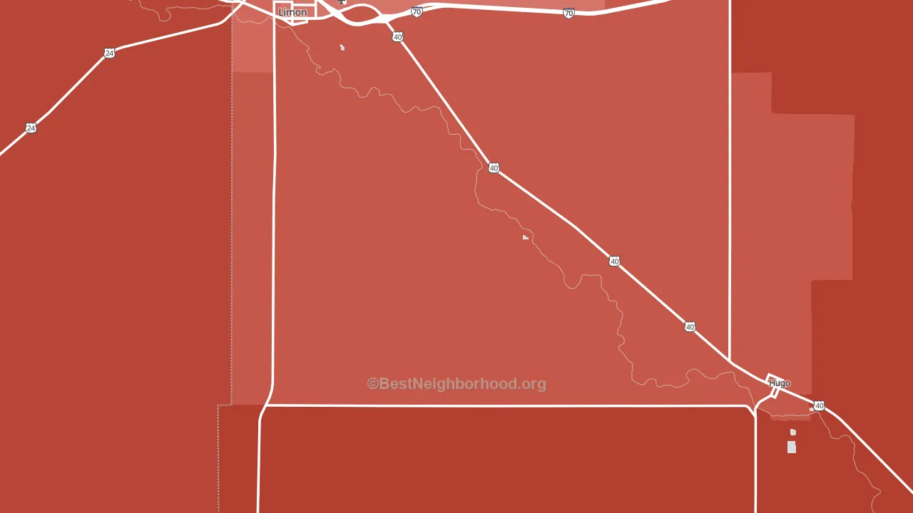 Lincoln County, CO block-group political-lean map