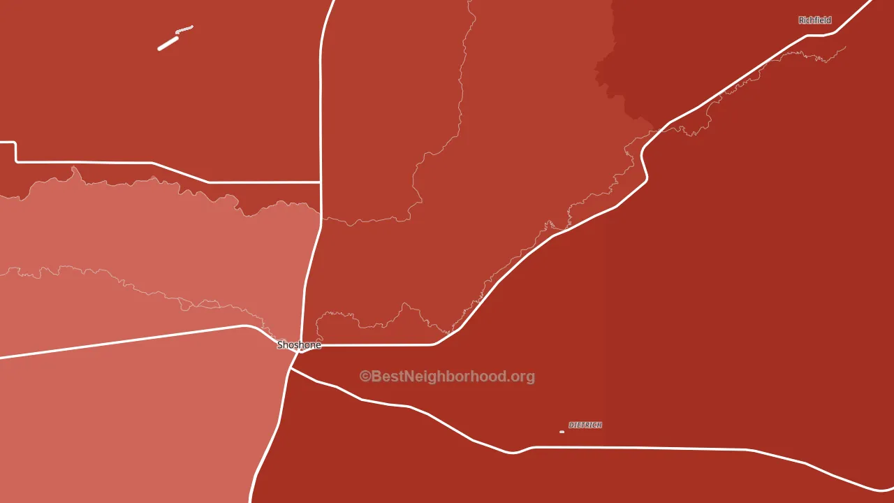 Lincoln County, ID block-group political-lean map