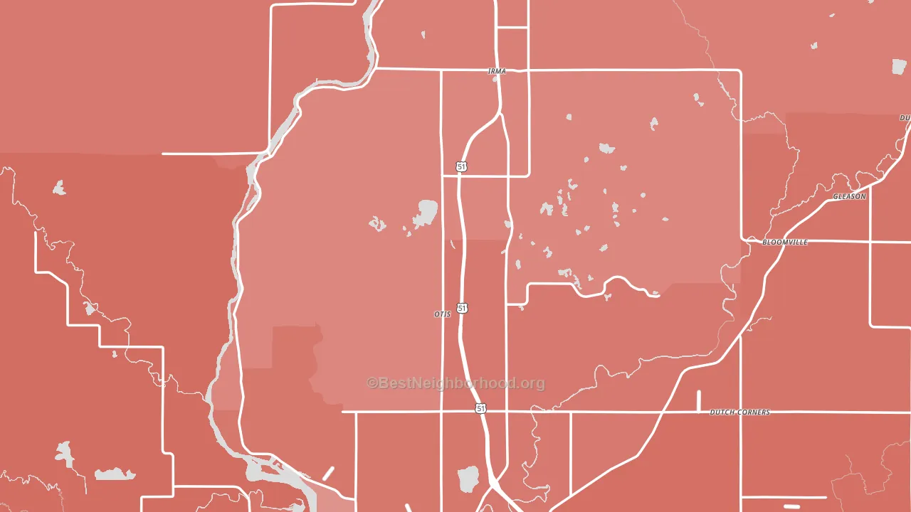 Lincoln County, WI block-group political-lean map