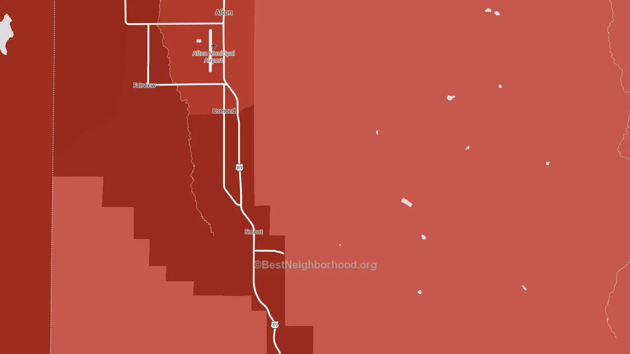 Lincoln County, WY block-group political-lean map