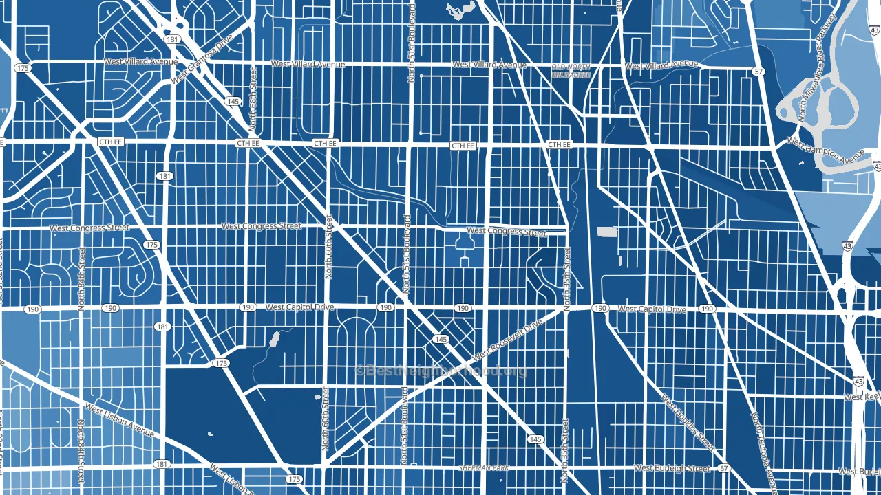 Lincoln Creek, Milwaukee, WI block-group political-lean map