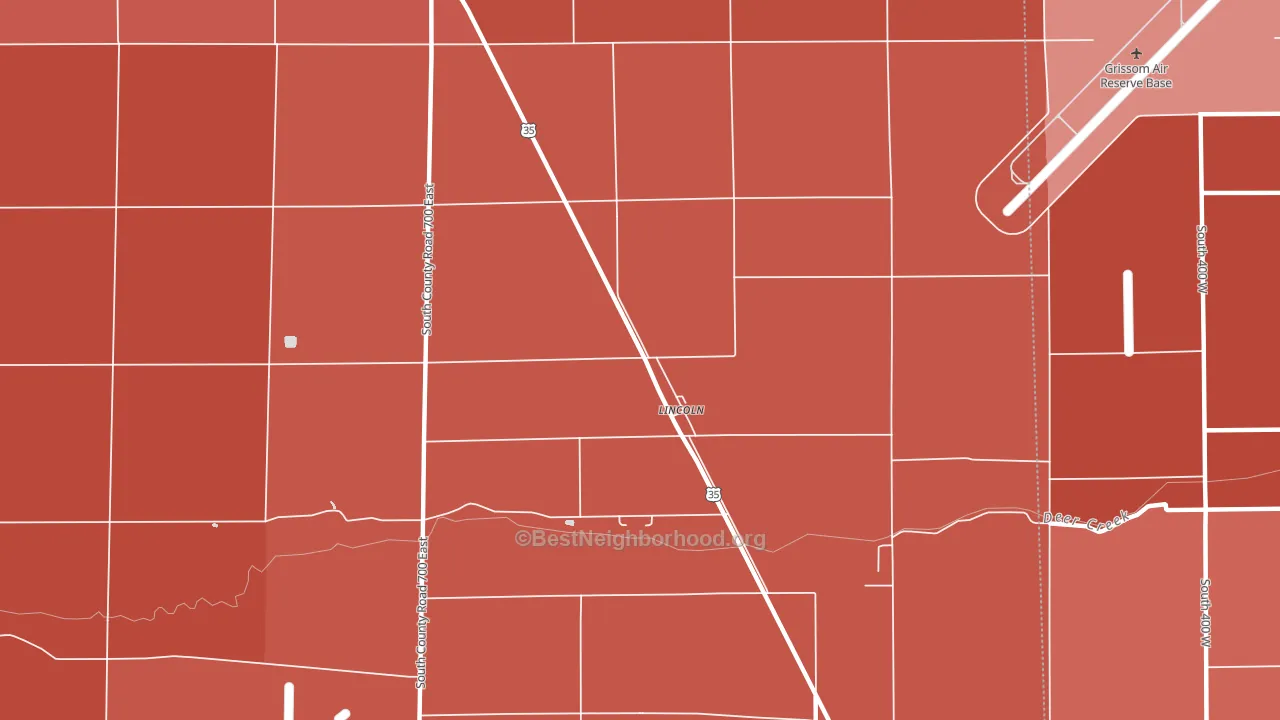Lincoln, IN block-group political-lean map
