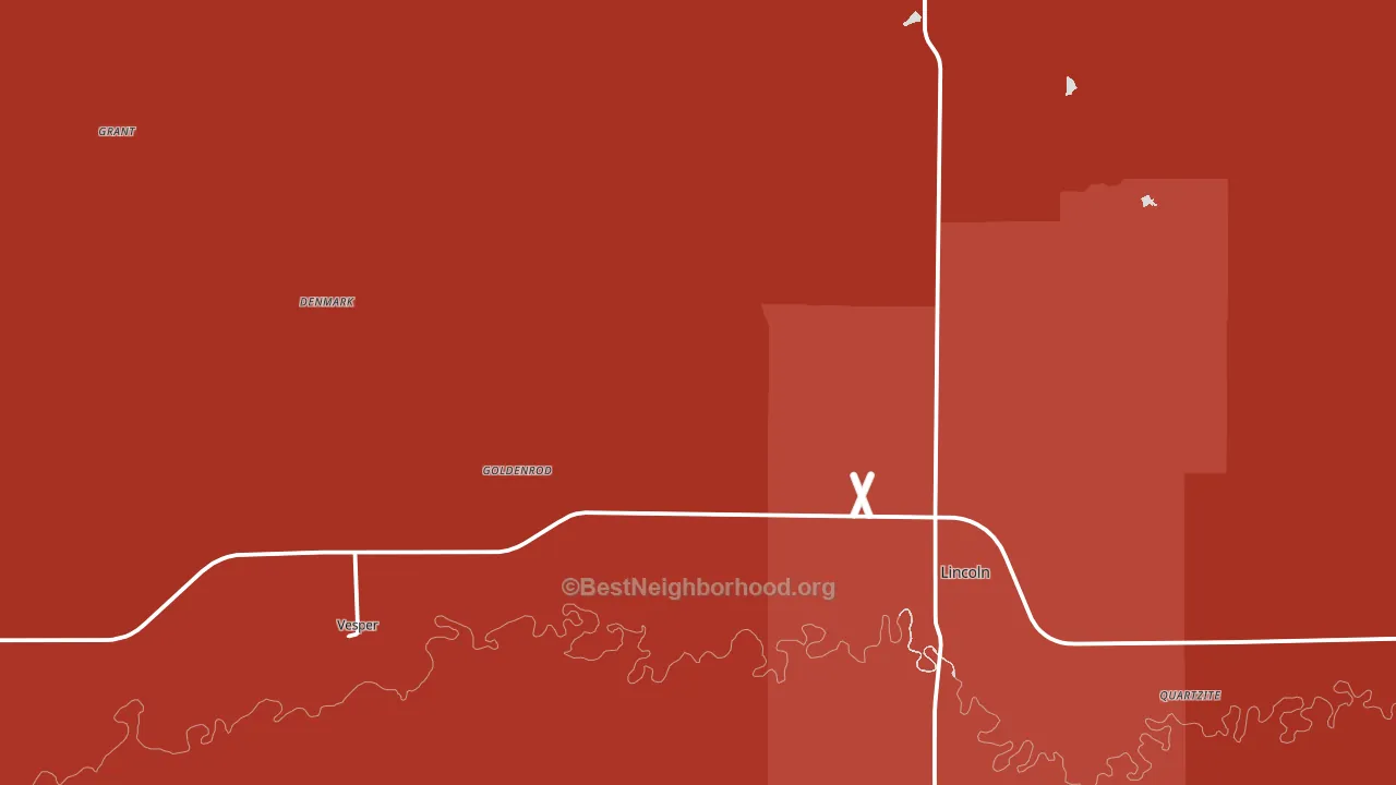 Lincoln, KS block-group political-lean map