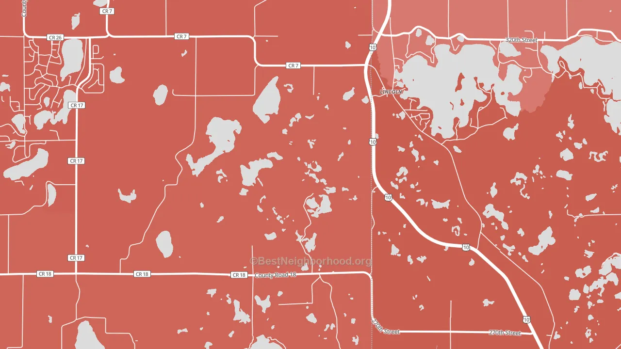 Lincoln, MN block-group political-lean map
