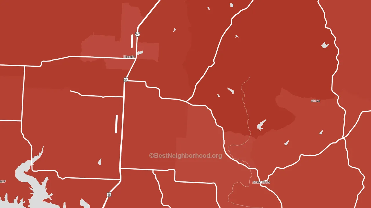 Lincoln, MO block-group political-lean map