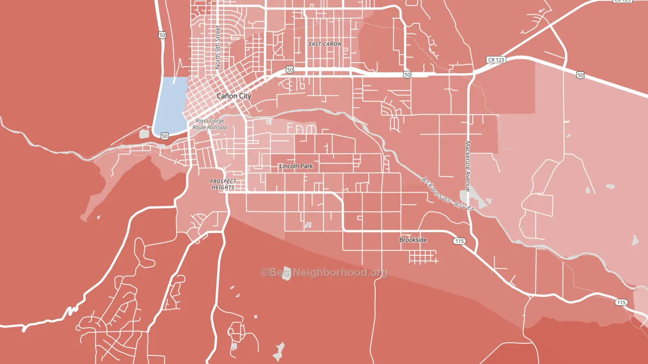 Lincoln Park, CO block-group political-lean map