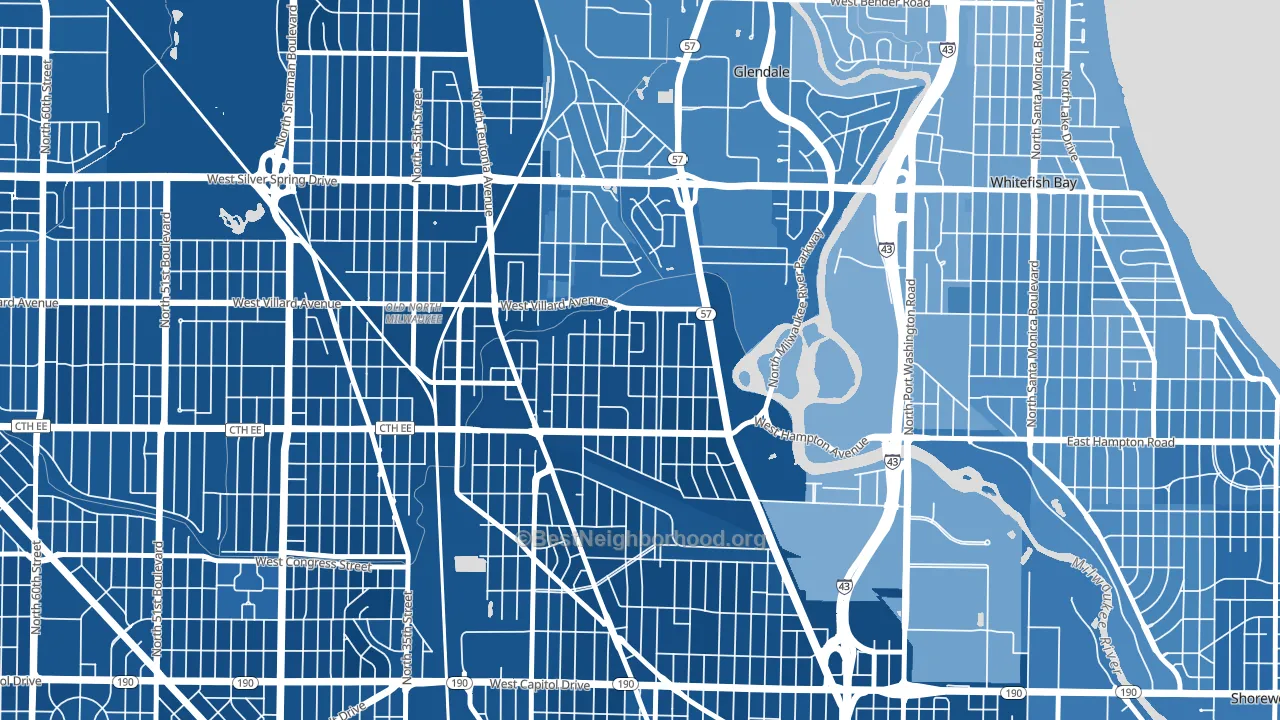 Lincoln Park, Milwaukee, WI block-group political-lean map