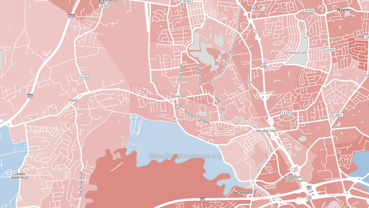 Lincoln Park, NJ block-group political-lean map