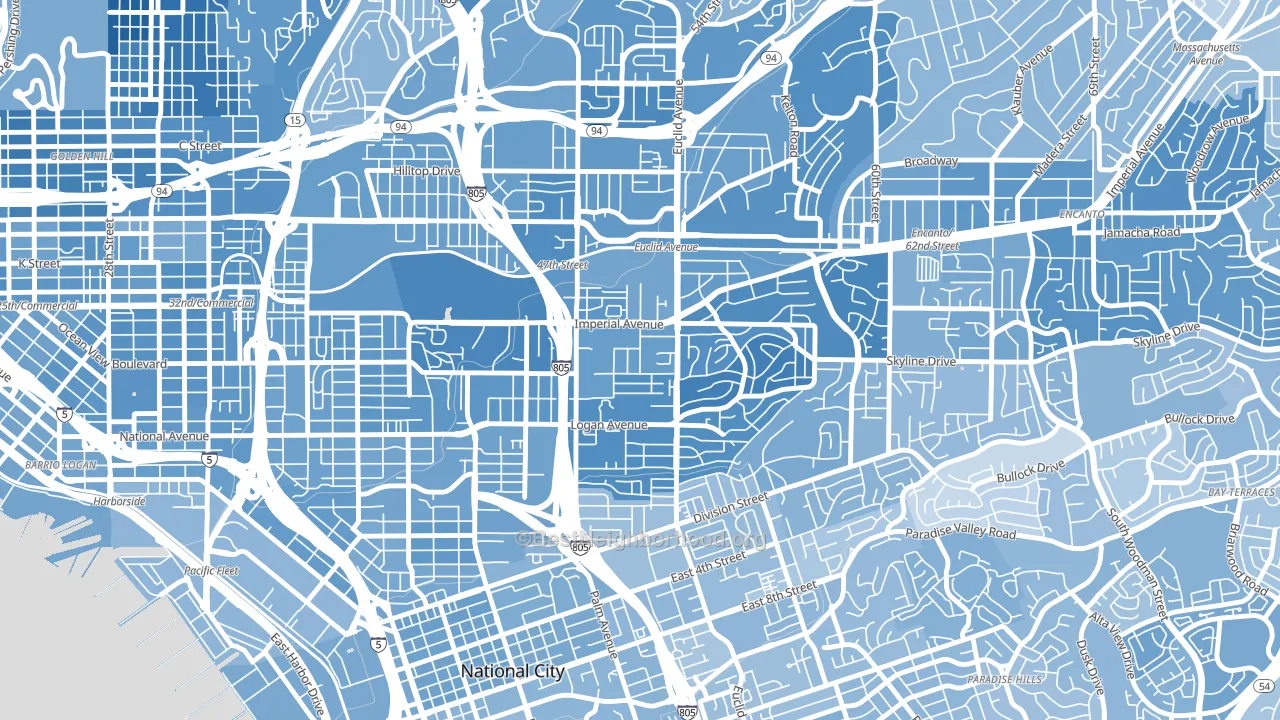 Lincoln Park, San Diego, CA block-group political-lean map